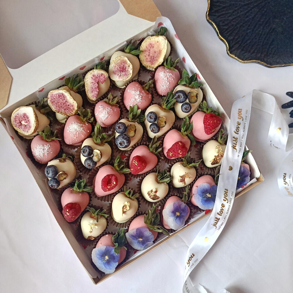 Набор с клубникой в шоколаде 
30 шт💗Клубника в бельгийском шоколаде 🍓 Дофаминовый букет — фото 3