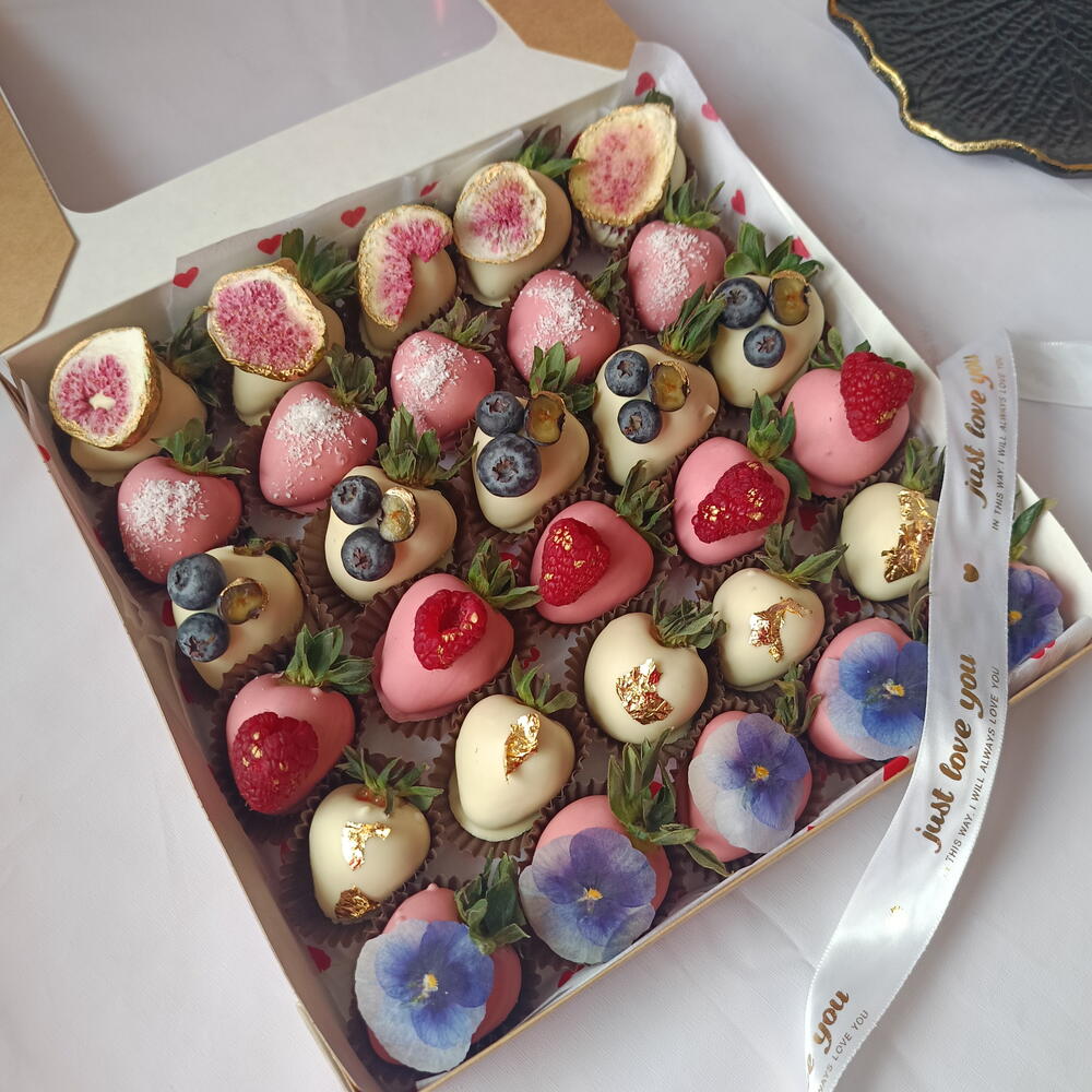 Набор с клубникой в шоколаде 
30 шт💗Клубника в бельгийском шоколаде 🍓 Дофаминовый букет — фото 4