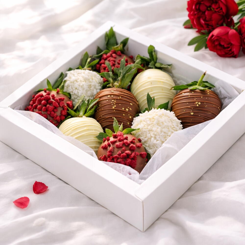 Клубника в шоколаде люкс + подарок от Vivienne Sabo — румяна MACARON — фото 2