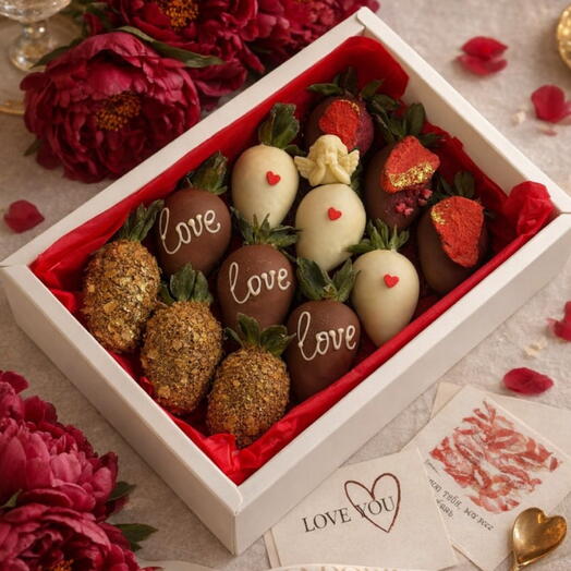Клубника в шоколаде, 12 шт - хит продаж + подарок от Vivienne Sabo — румяна MACARON — фото 1
