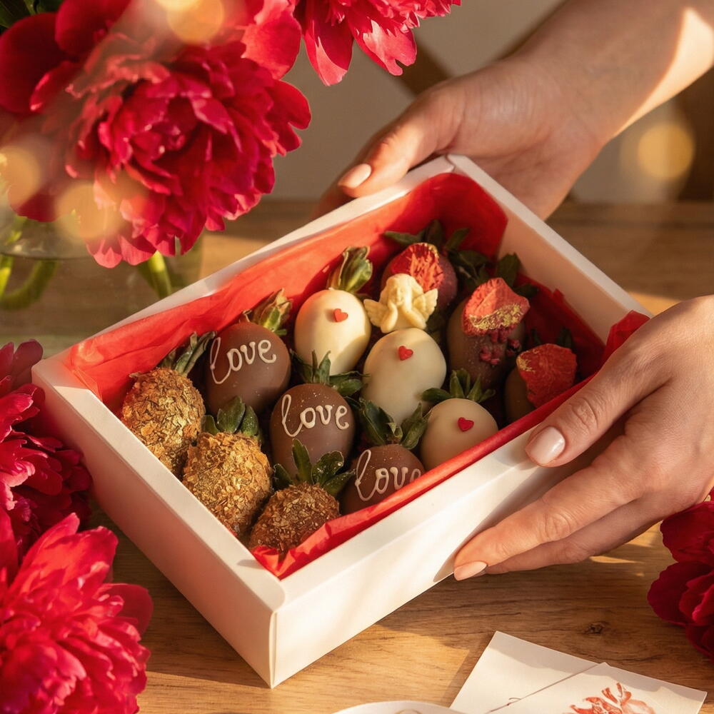Клубника в шоколаде, 12 шт - хит продаж + подарок от Vivienne Sabo — румяна MACARON — фото 3