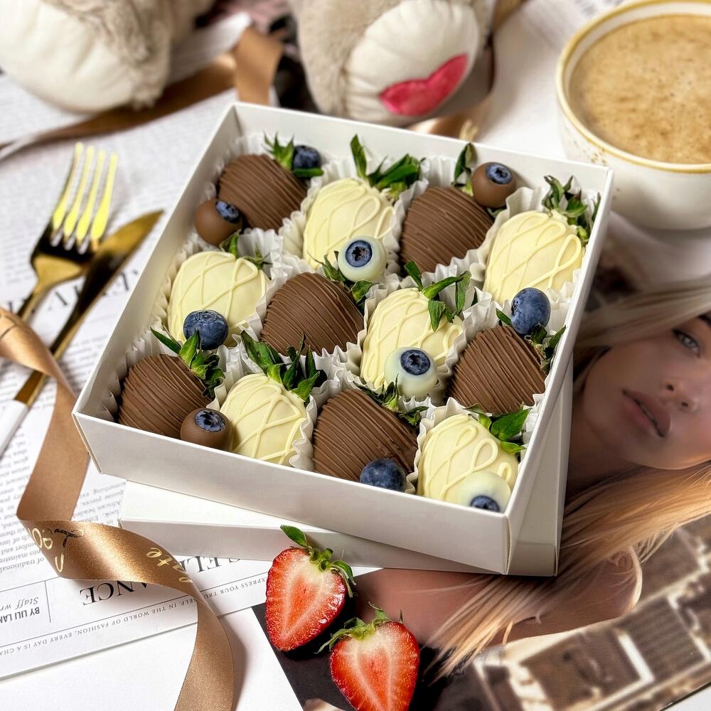 Клубника в шоколаде 9-16 шт. Подарочный набор 1004. Leora-chocolate — фото 3