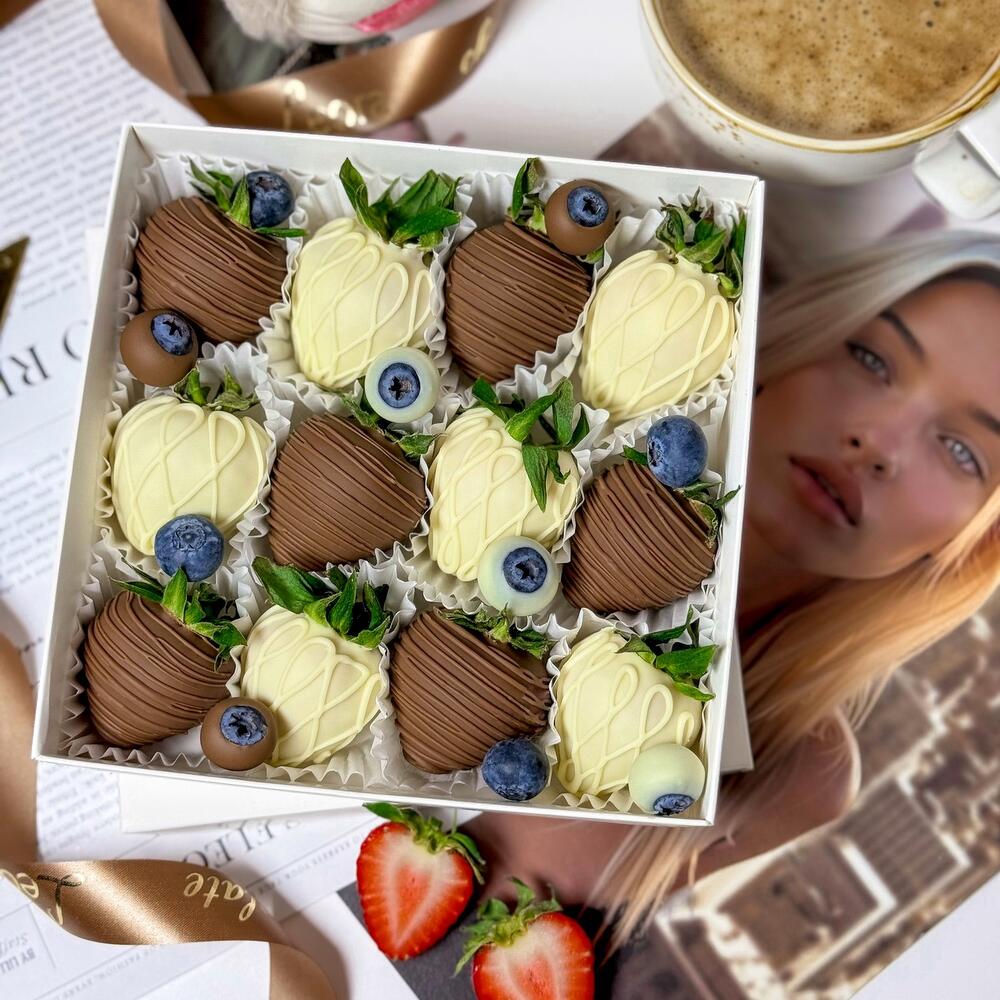 Клубника в шоколаде 9-16 шт. Подарочный набор 1004. Leora-chocolate — фото 4