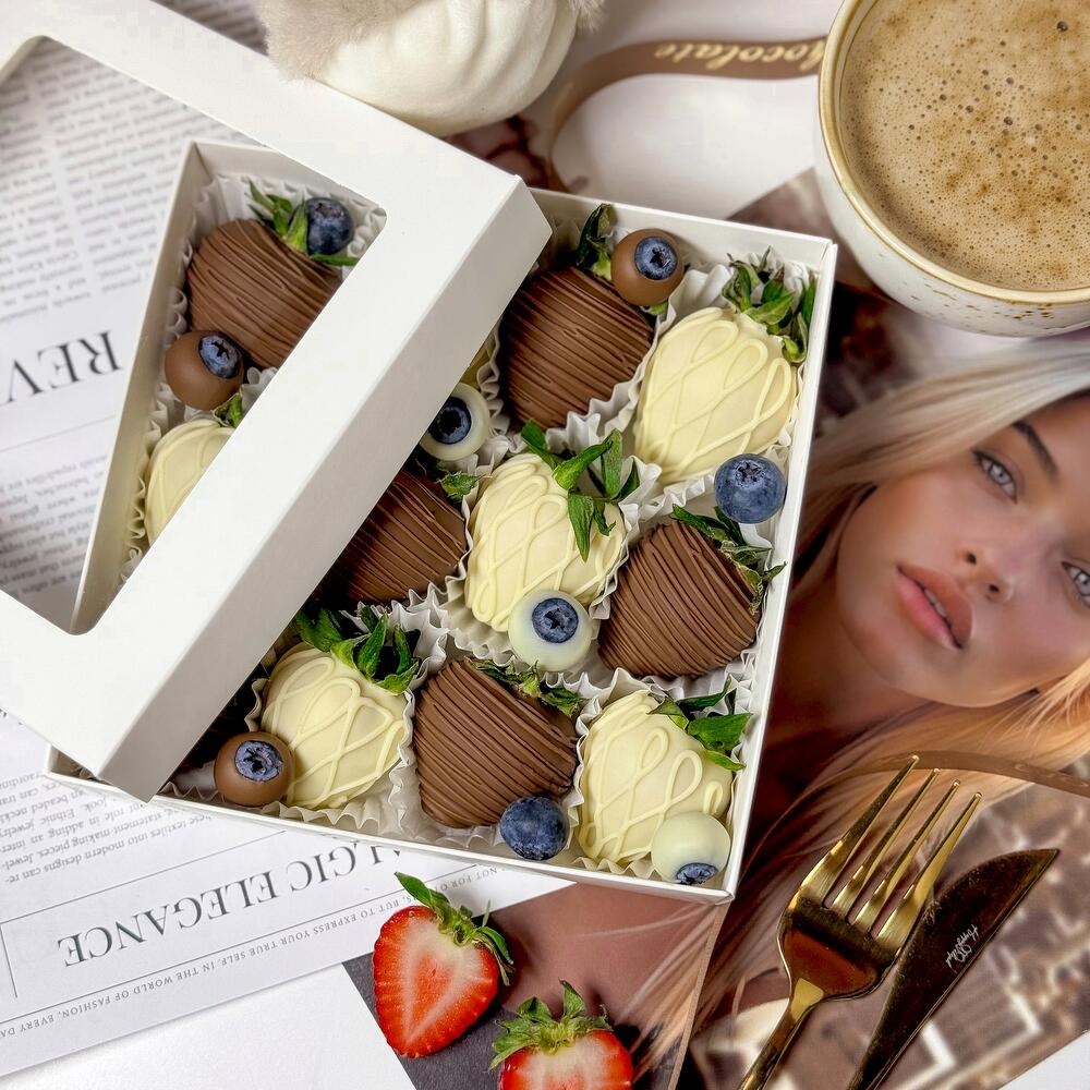 Клубника в шоколаде 9-16 шт. Подарочный набор 1004. Leora-chocolate — фото 7