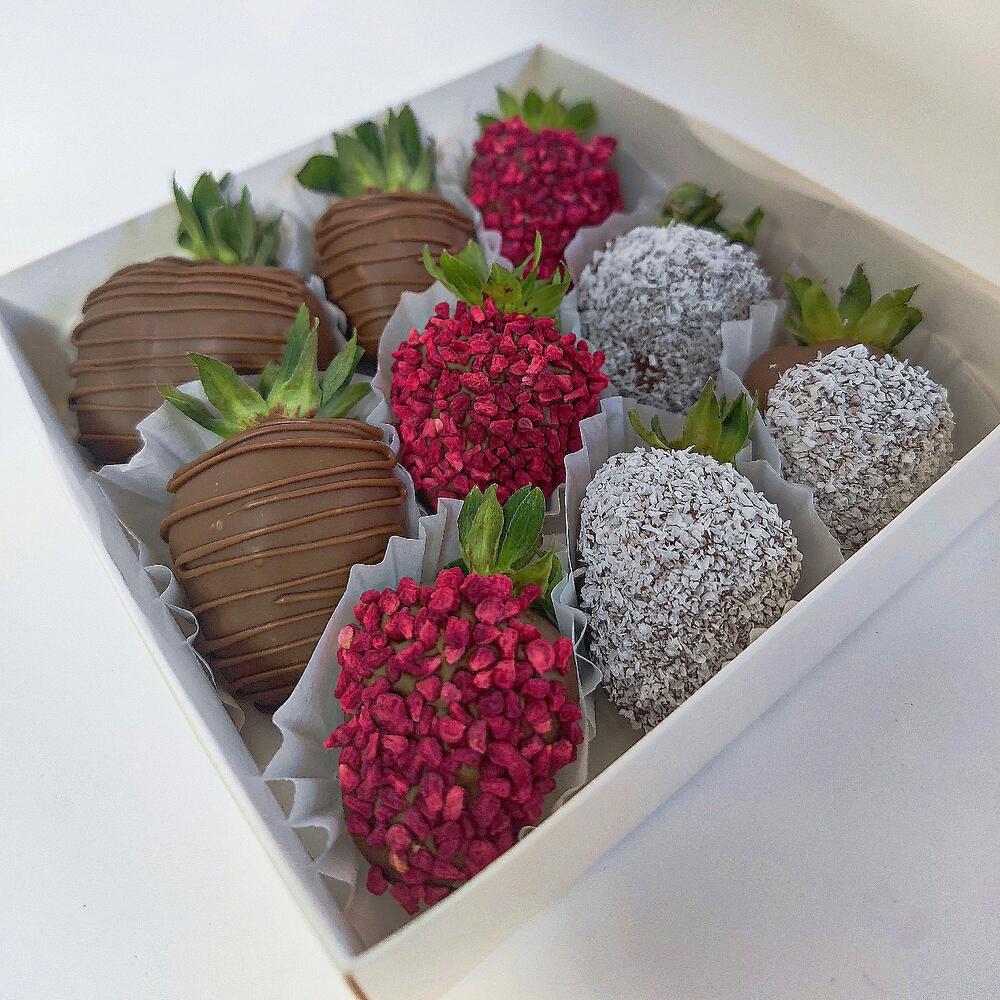 🍓 T03: клубника в шоколаде с малиной и кокосом 9-12 ягод — фото 3