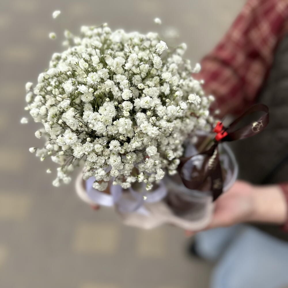 Клубника в шоколаде стакан, белая гипсофила — фото 4