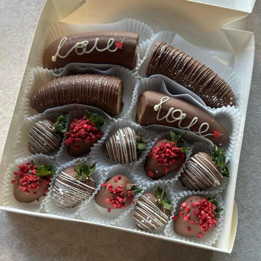 Клубника🍓 и бананы 🍌 в  бельгийском шоколаде 🍫 — фото 1