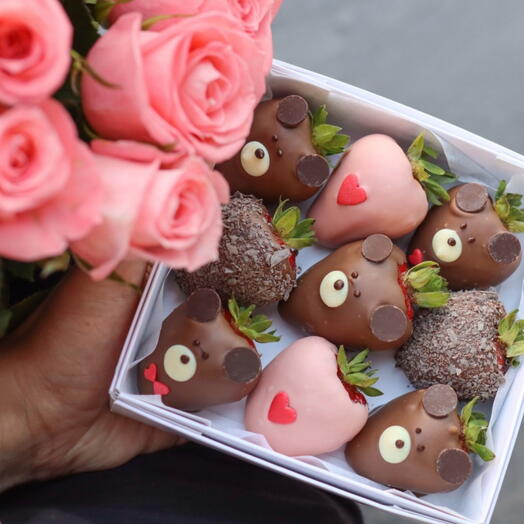 Клубничные мишки в шоколаде