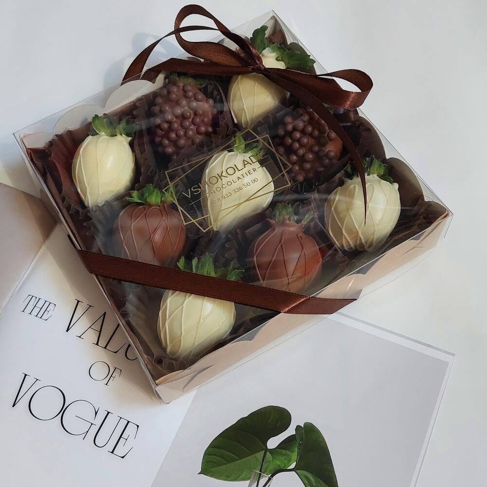 Клубника в шоколаде, 9 шт на подарок 🎁+ подарок от Vivienne Sabo — румяна MACARON — фото 5