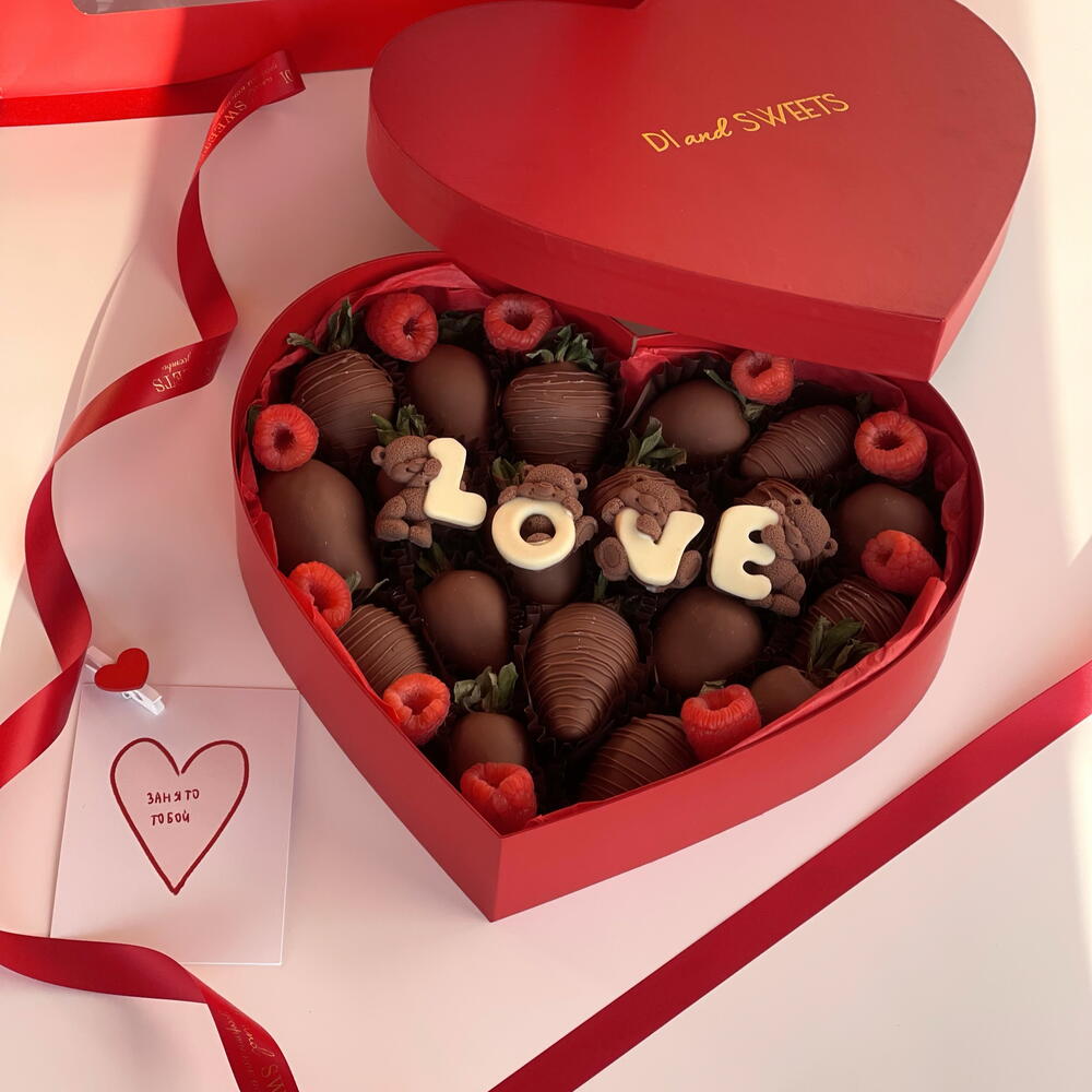 Клубника в шоколаде с шоколадными мишками «Love»/ подарок любимой девушке 14 февраля — фото 4